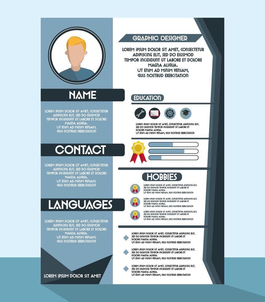 Cv resume template vector