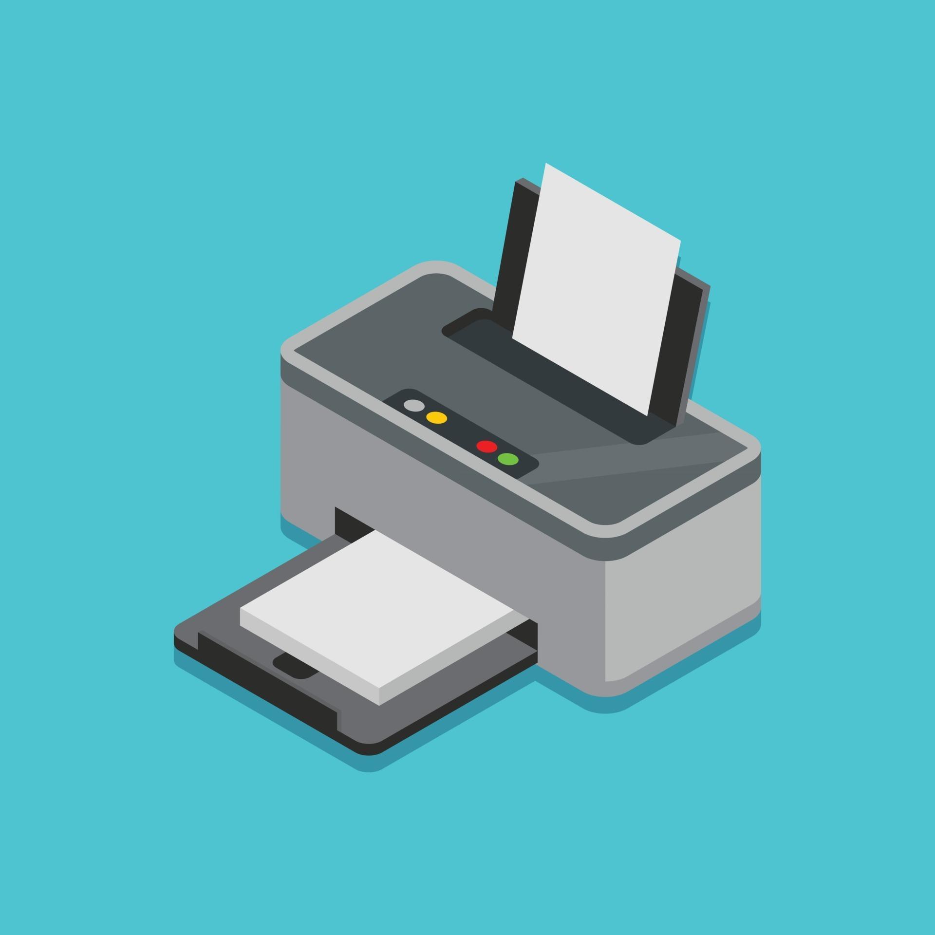 Printer device isometric vector object 2466863 Vector Art at Vecteezy