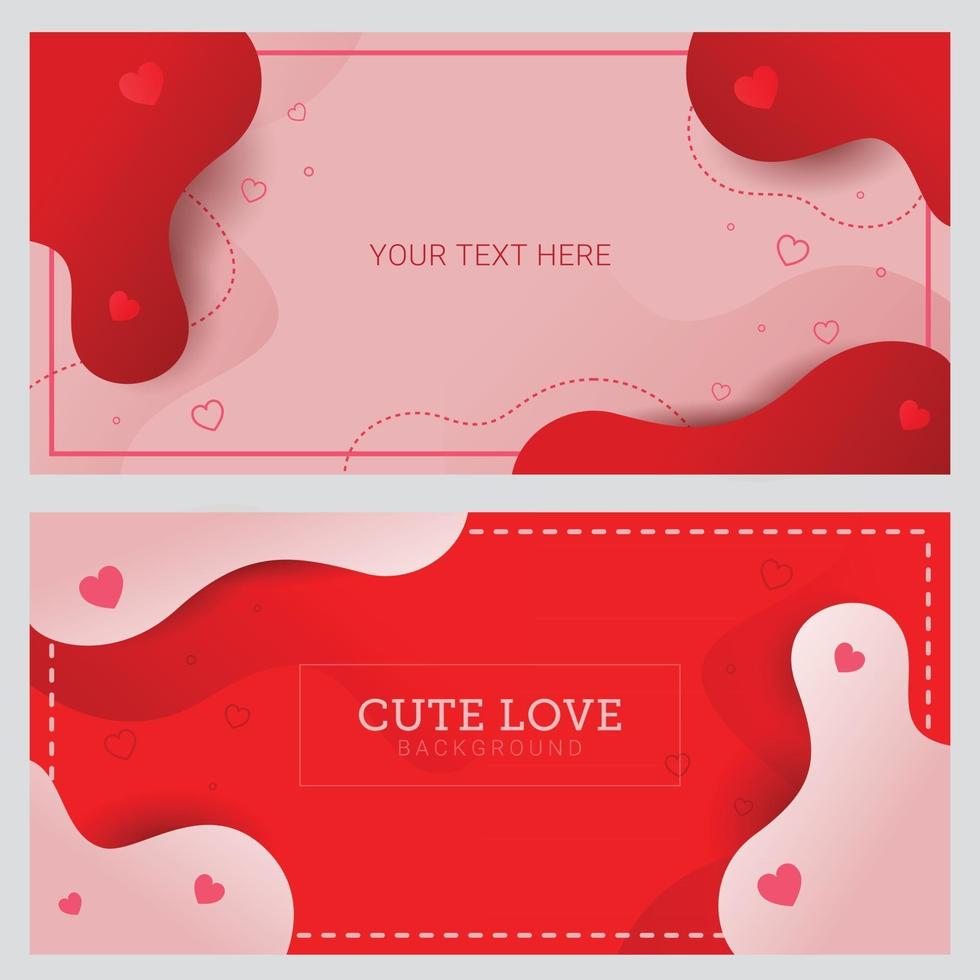 Cute love background with Fluid gradient shapes vector