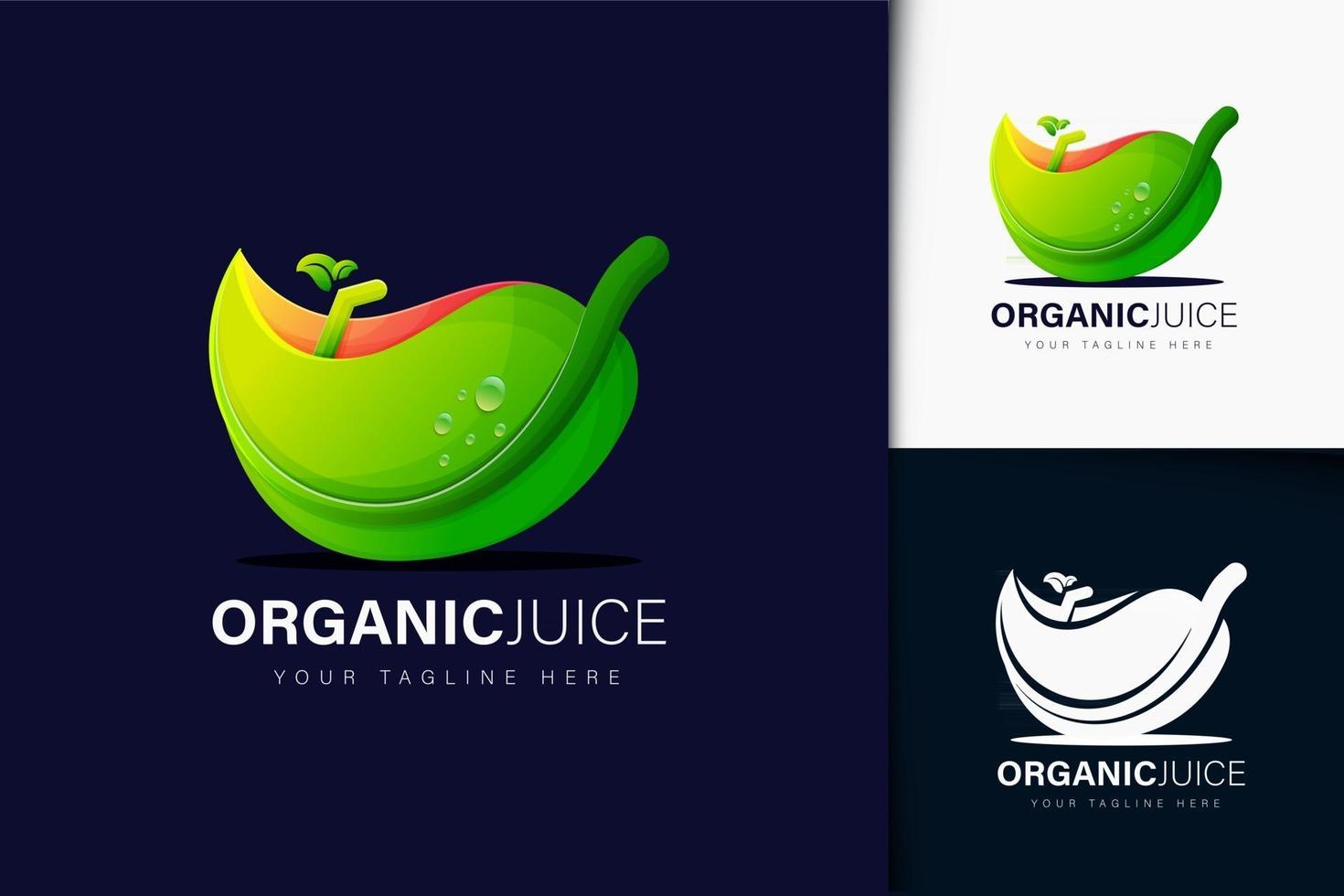 diseño de logotipo de jugo orgánico vector