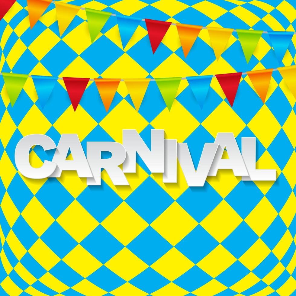 Banner de carnaval con banderines y globos voladores. vector