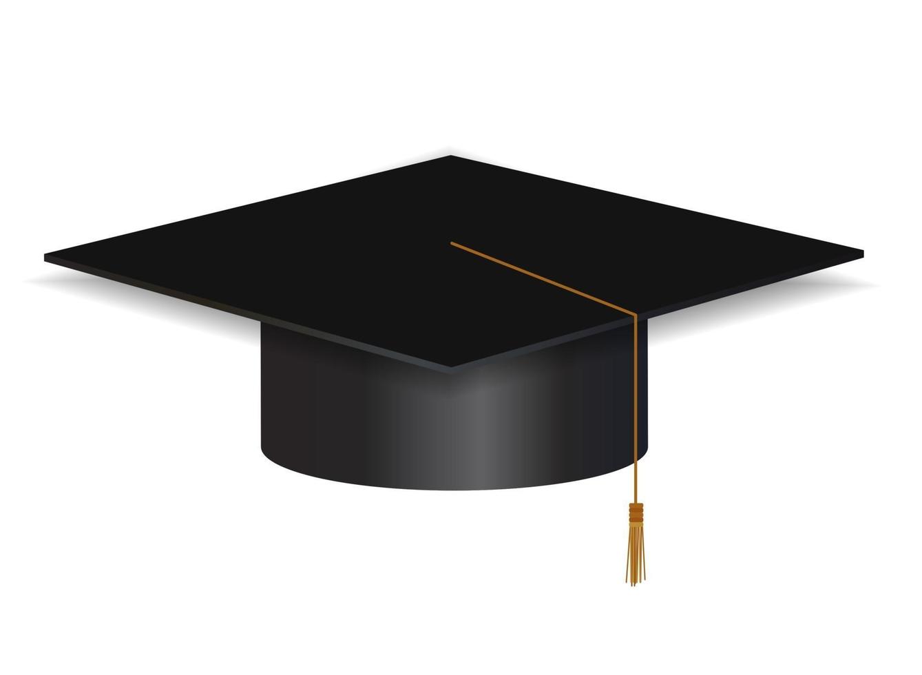 Sombrero de gorro de graduación aislado sobre fondo blanco. vector