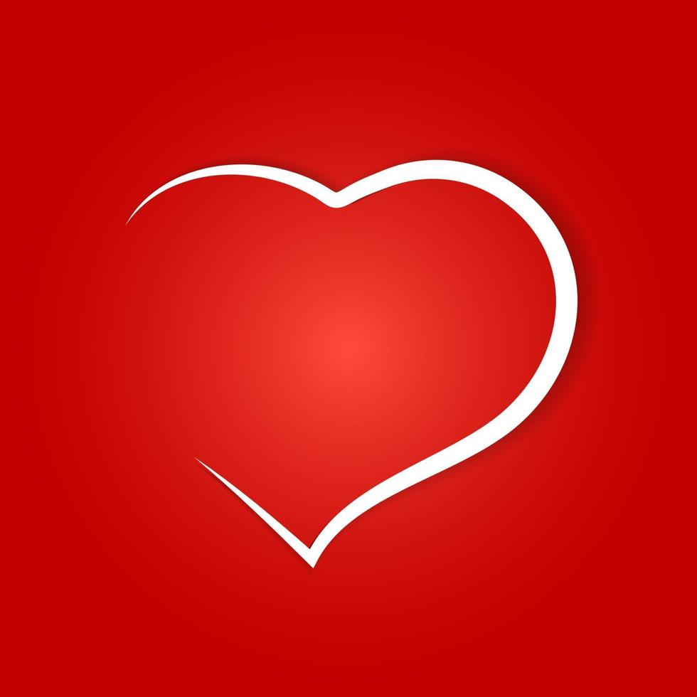 Cute Heart on red background vector
