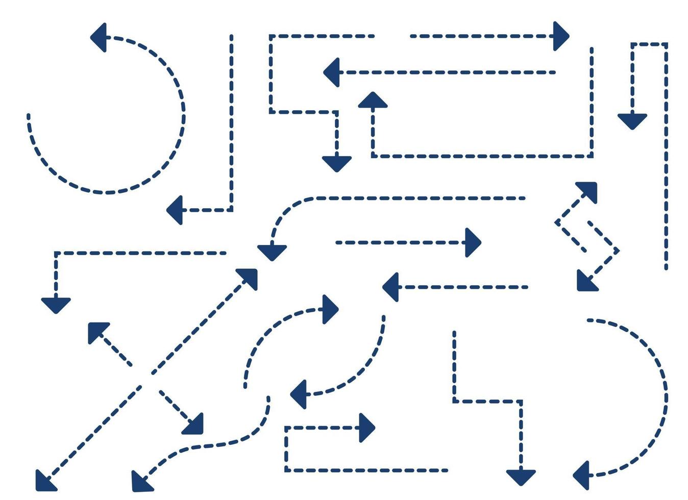 Arrows lines in different directions set vector illustration