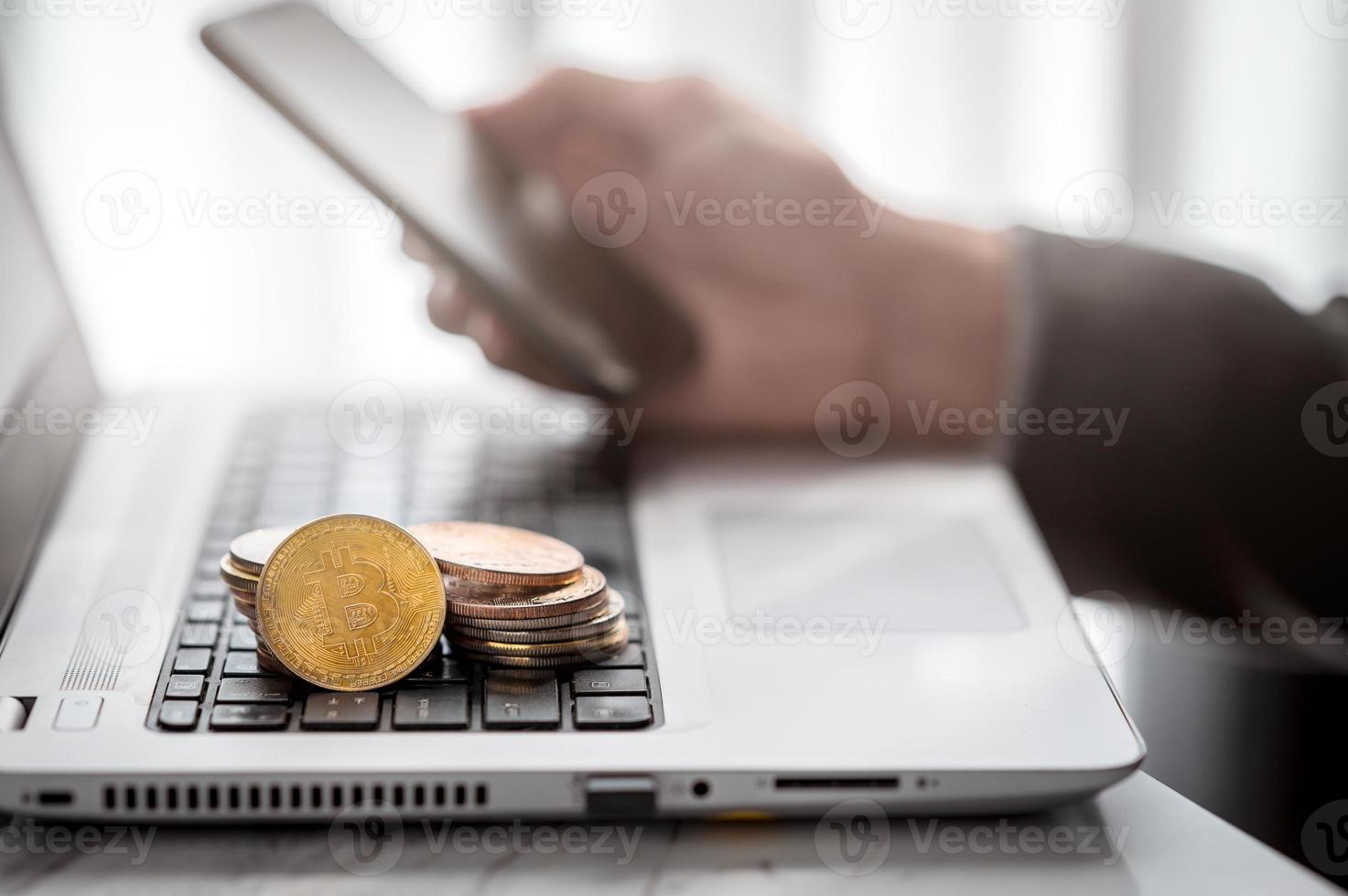 Bitcoin and cryptocurrency concept photo