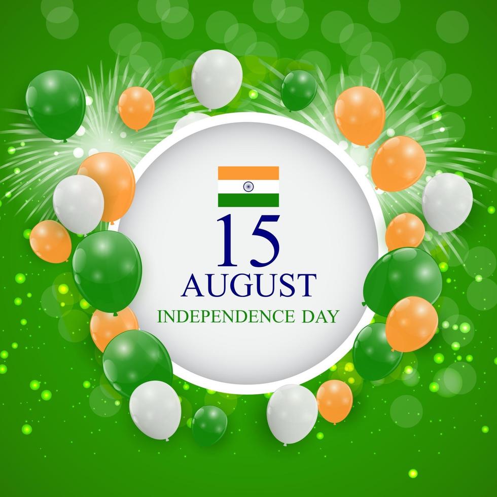 15th August India Independence Day celebration background vector