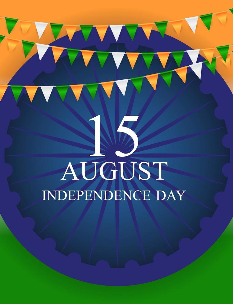 15 de agosto fondo de celebración del día de la independencia de india vector