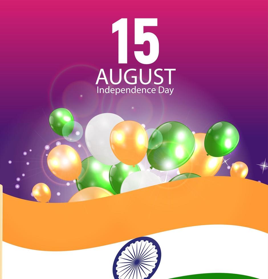 15 de agosto fondo de celebración del día de la independencia de india vector