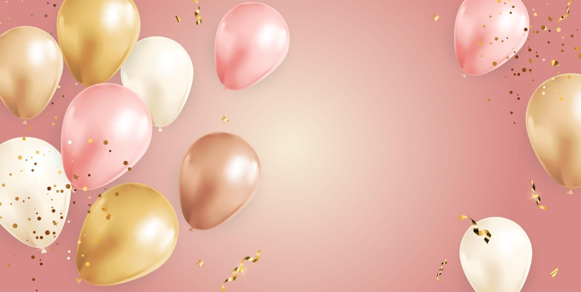 Abstract Background with Realistic Balloons confetti vector