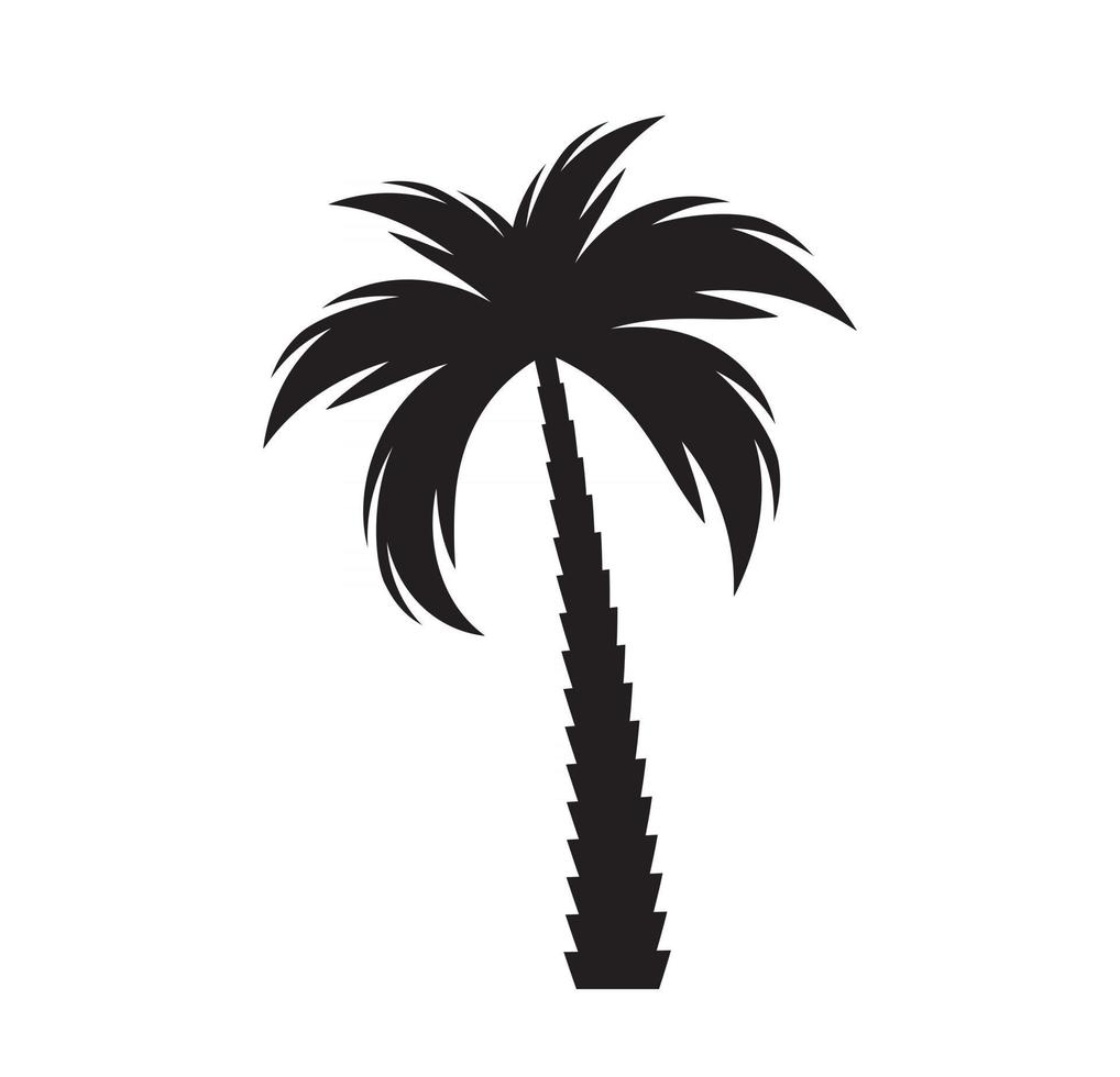 Black  palm tree silhouette vector