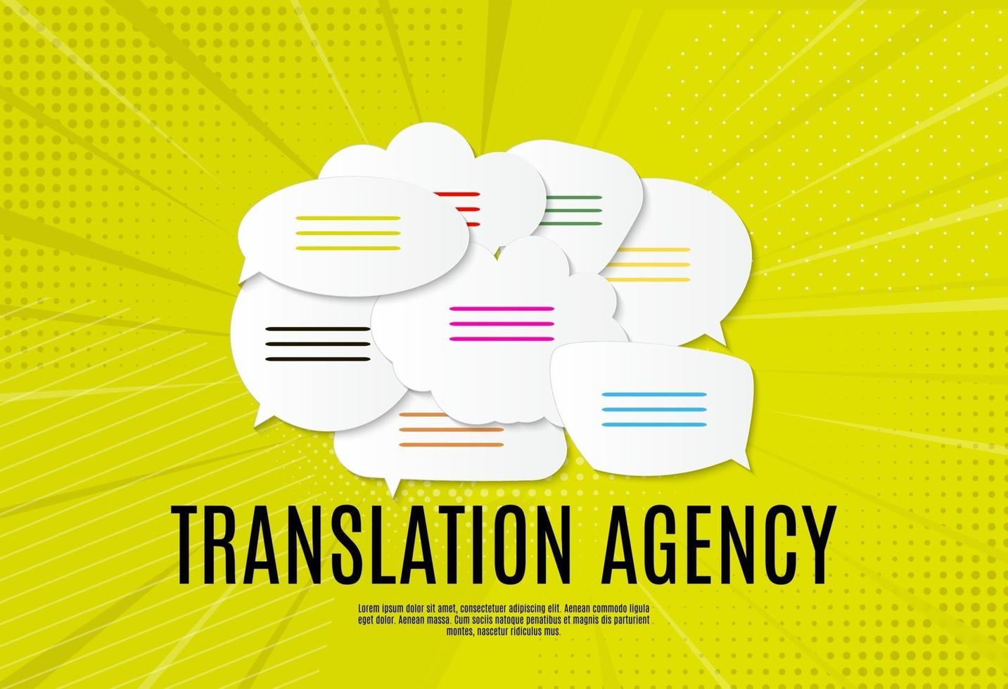 Language translation agency concept with speech bubble vector