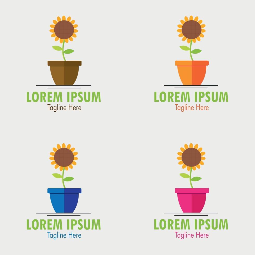 Sunflower logos template vector