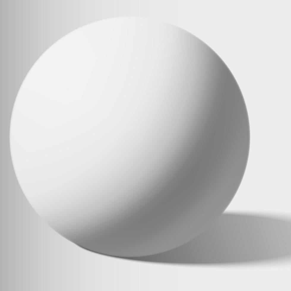 esfera blanca aislada en blanco. ilustración vectorial vector
