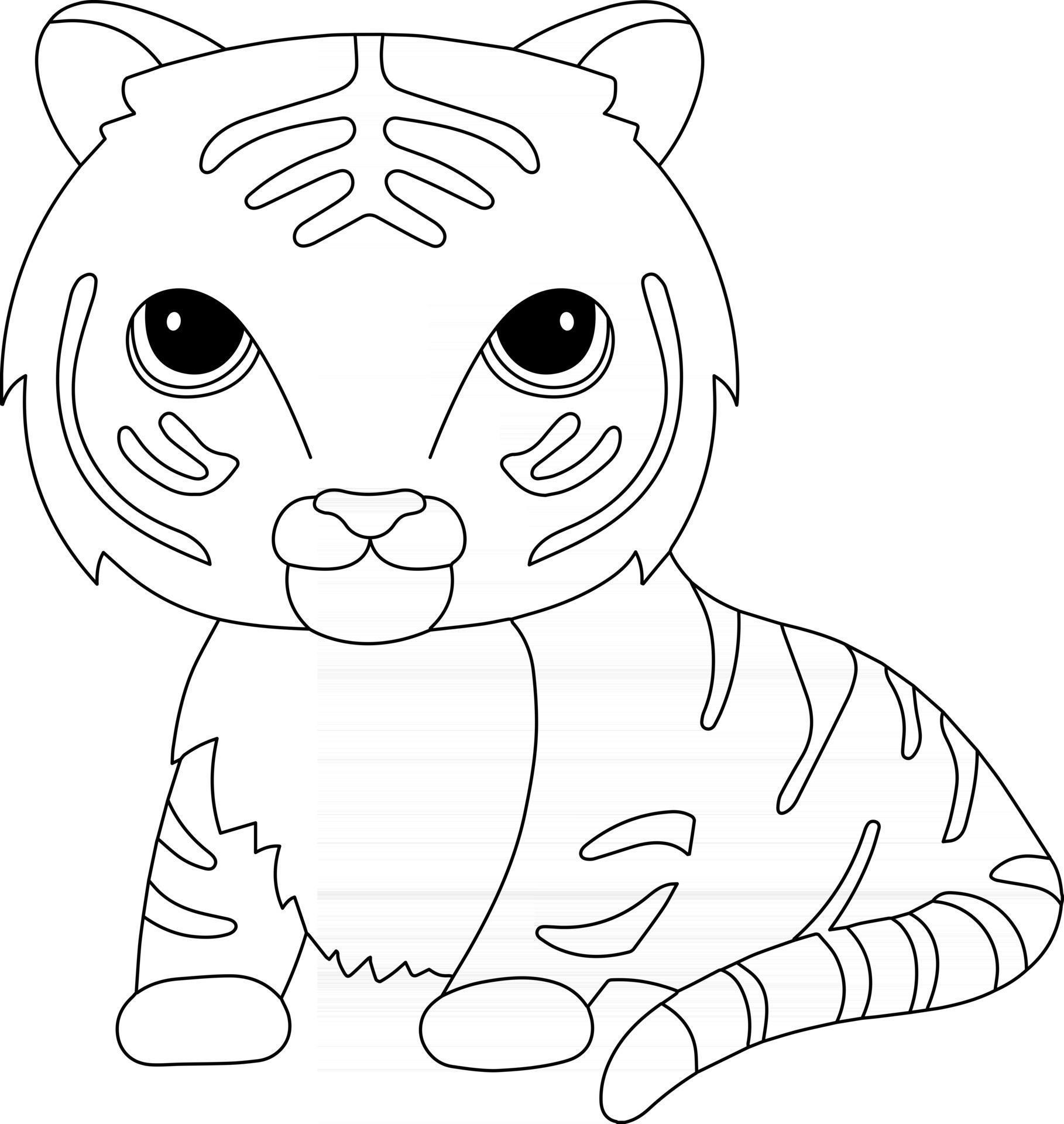 Tiger Kids Coloring Page Great for Beginner Coloring Book 2468194