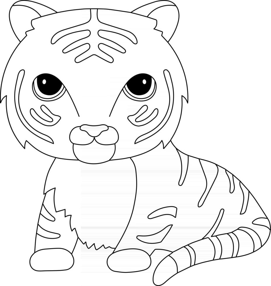página para colorear de tigre para niños ideal para principiantes libro para  colorear 2468194 Vector en Vecteezy