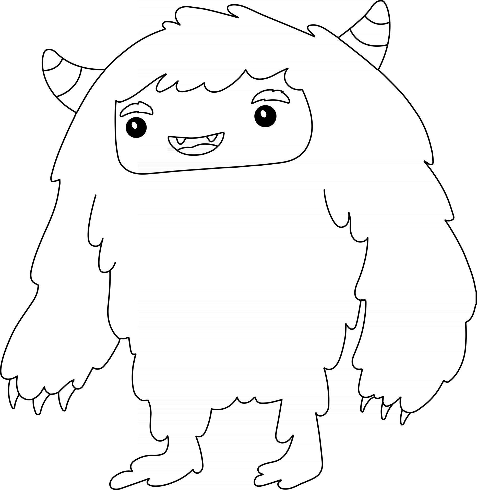 Yeti Kids Coloring Page Great for Beginner Coloring Book 2468197 Vector