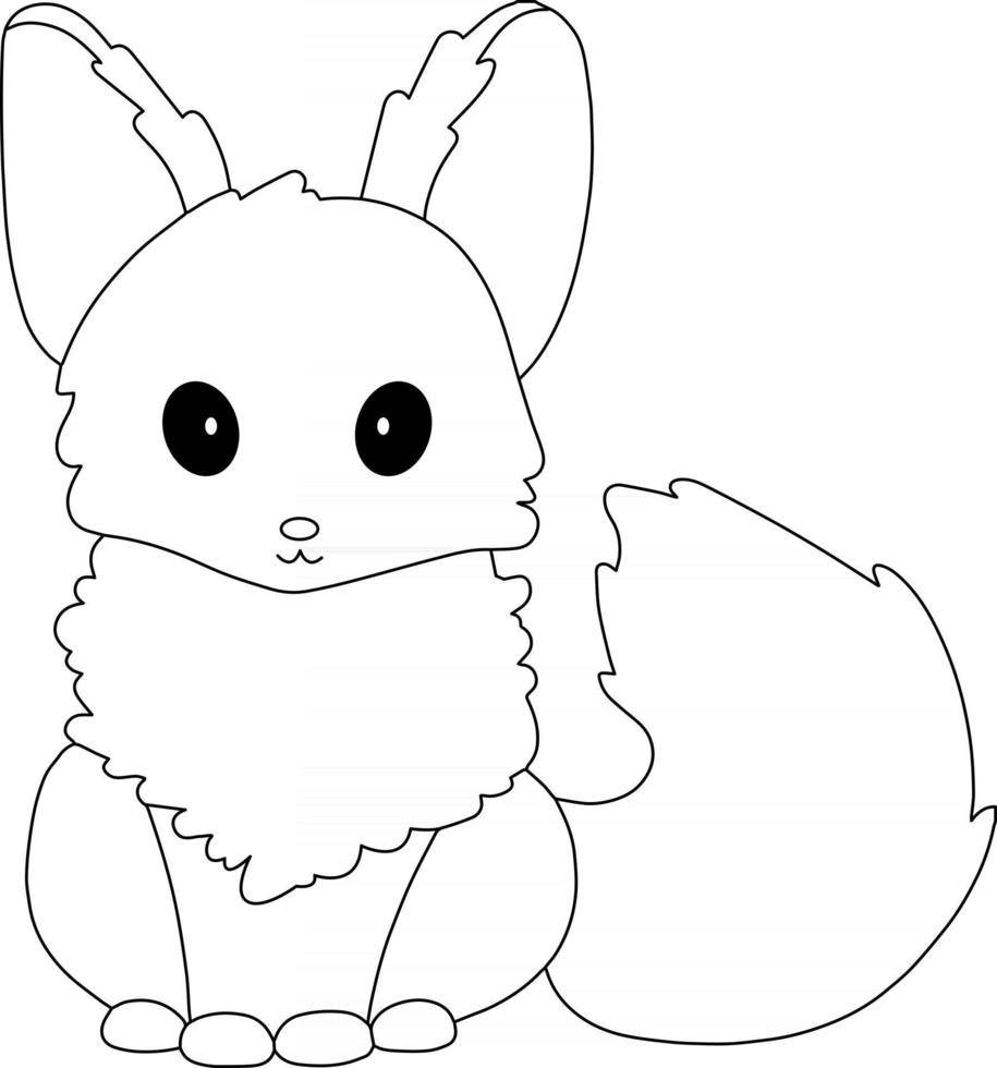 Snow Fox Kids Coloring Page Great for Beginner Coloring Book ...
