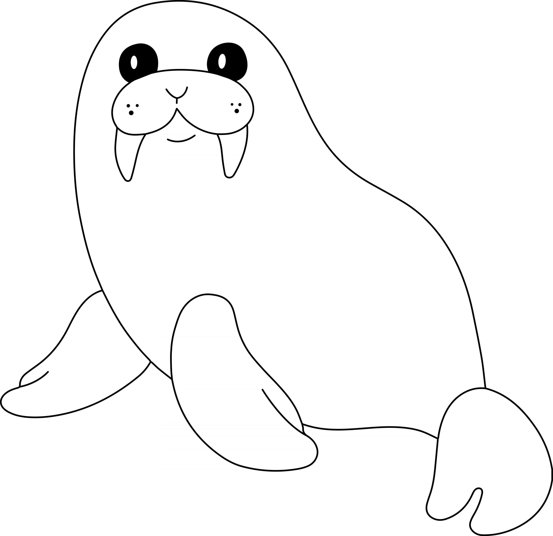 Walrus Kids Coloring Page Great for Beginner Coloring Book 2468202