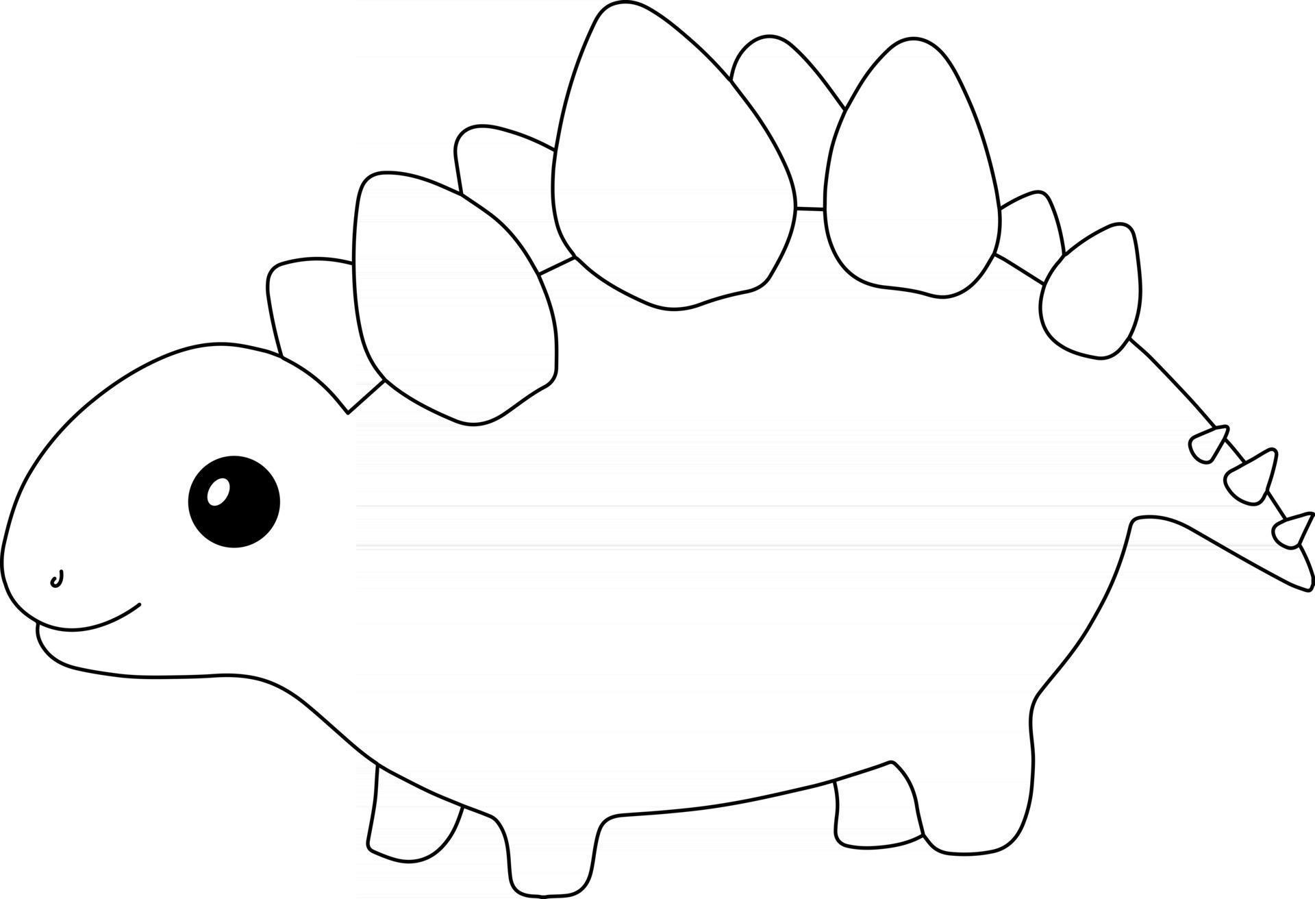 Dinosaur Cute Cartoon Stegosaurus Coloring Page Print - vrogue.co