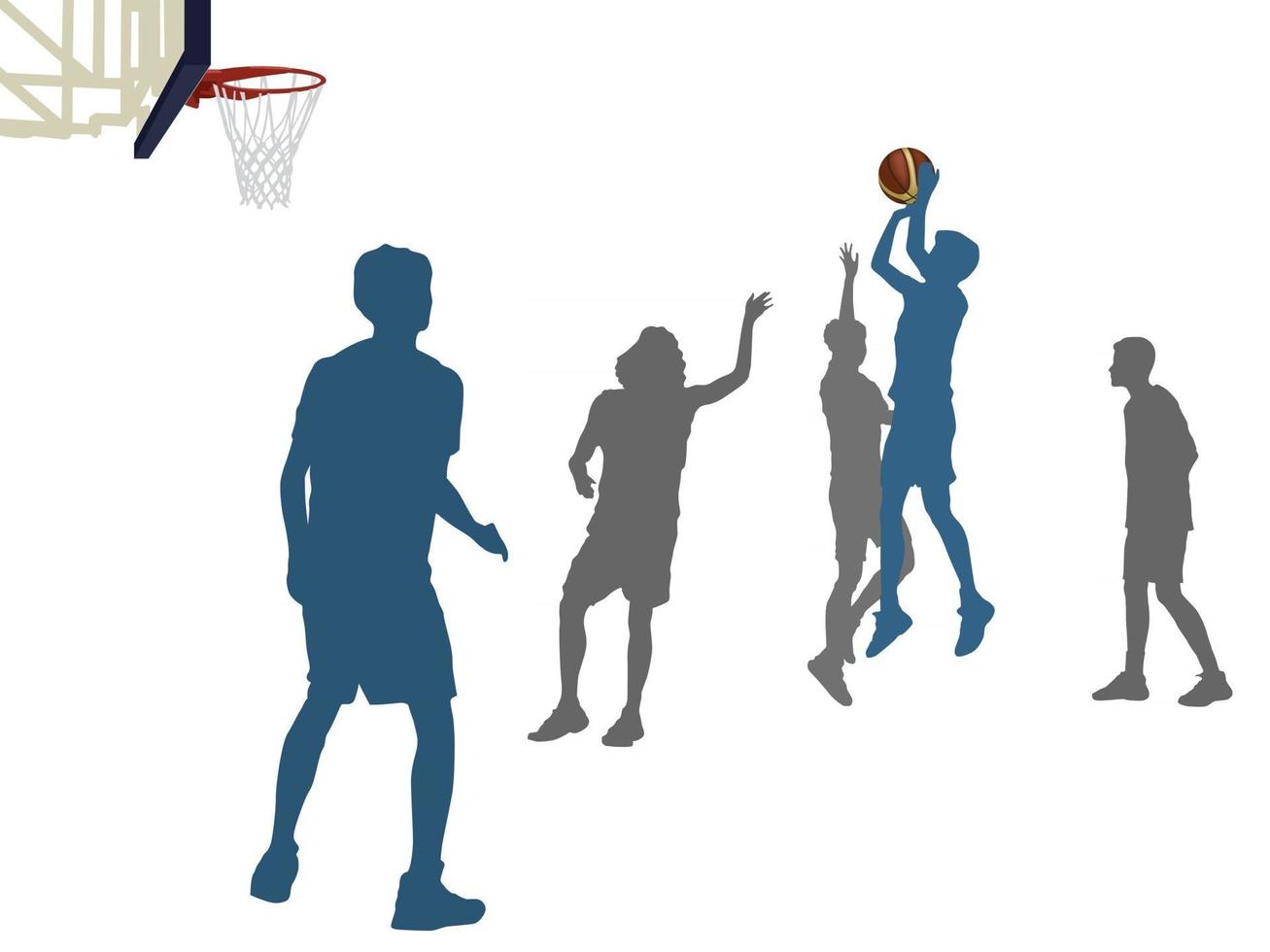 jugadores de baloncesto en vector gráfico de ilustración