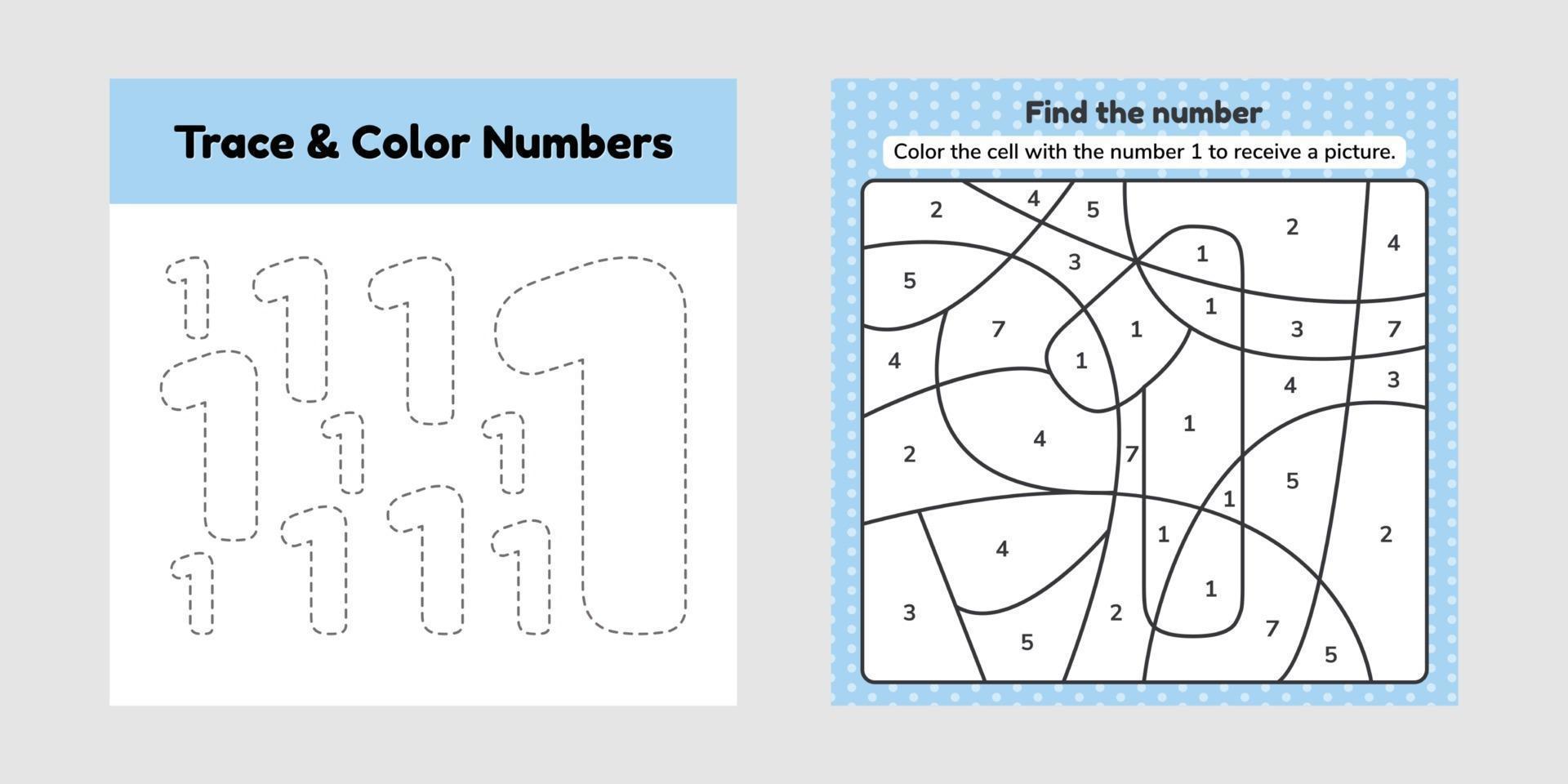 Coloring book number for kids vector