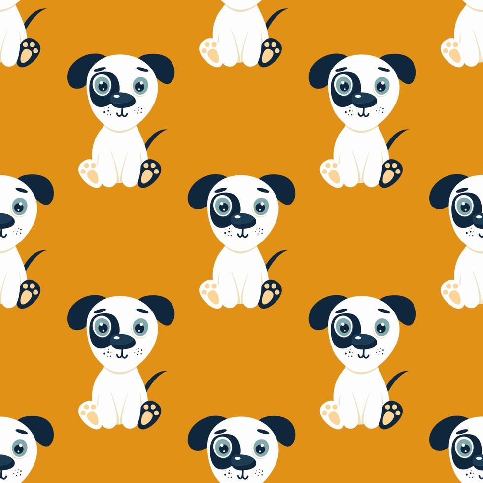 Seamless pattern with cute dog vector