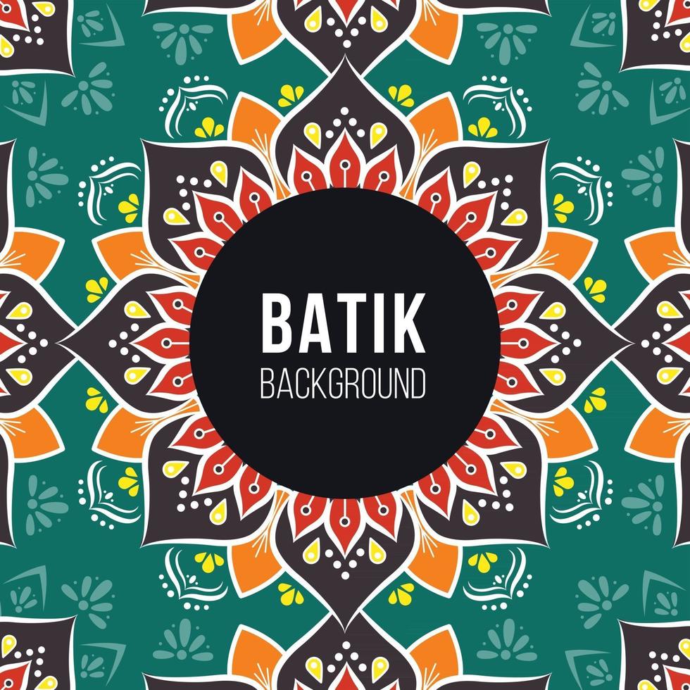 Dark Green and Brown Indonesian Batik Pattern Background vector