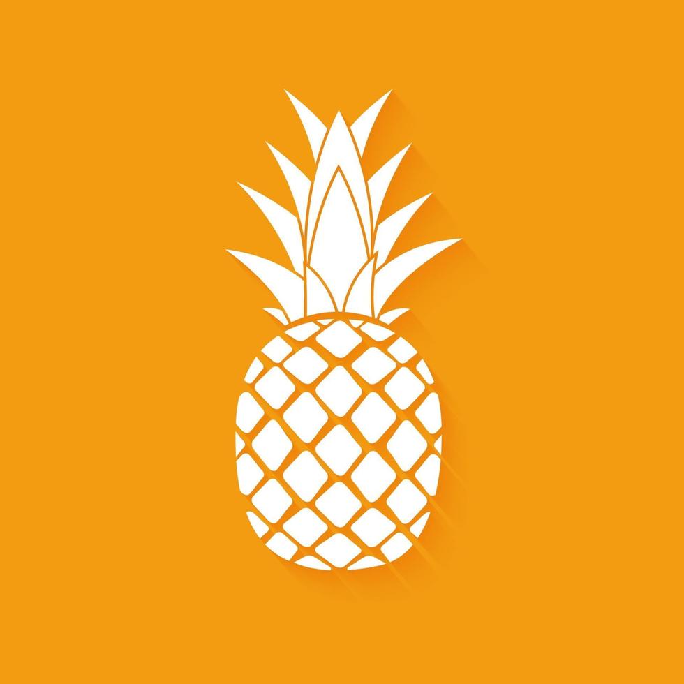 Diseño de símbolo de icono de piña de fruta tropical vector