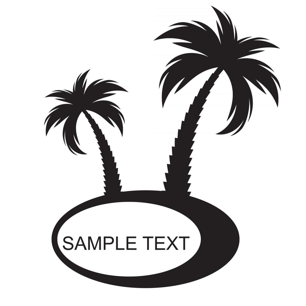 Black  palm tree silhouette vector