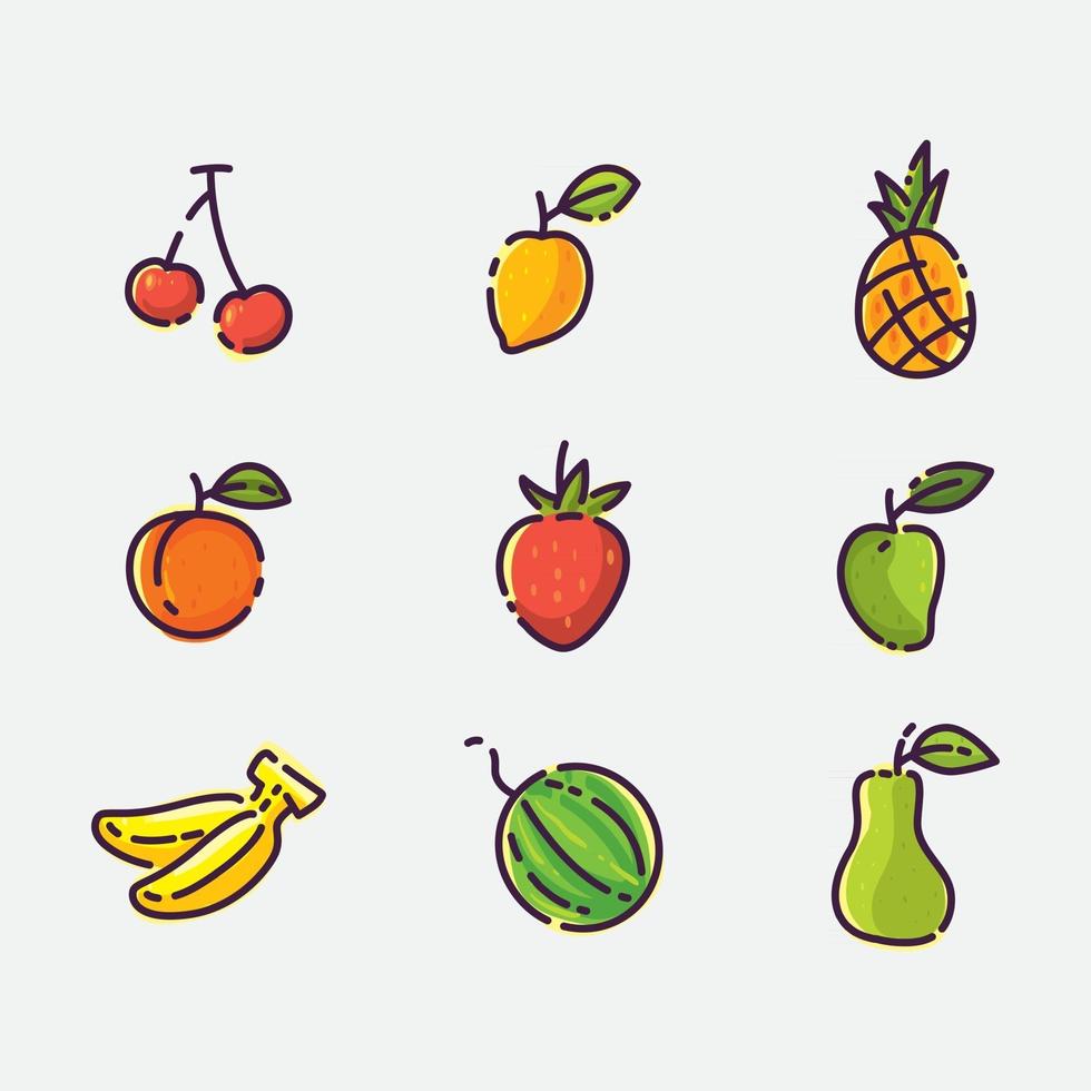 Fruits Icon Concept vector