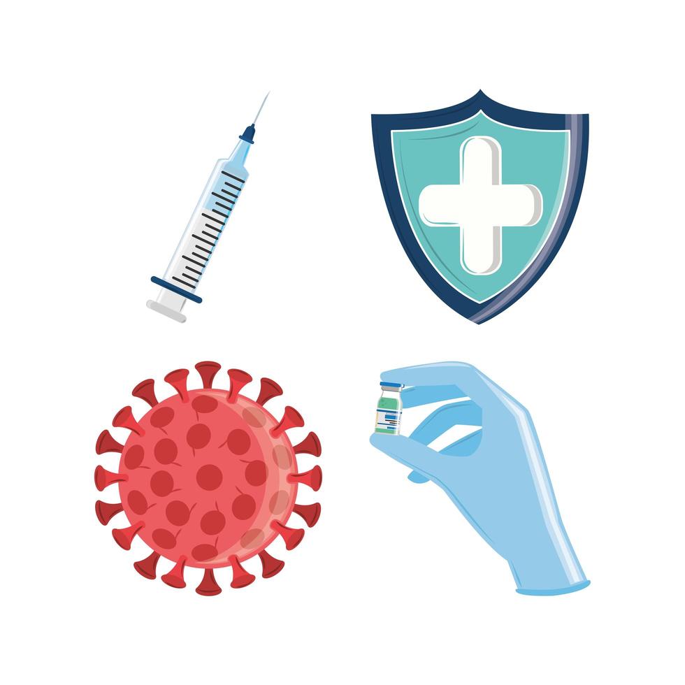 vaccine medical icons vector