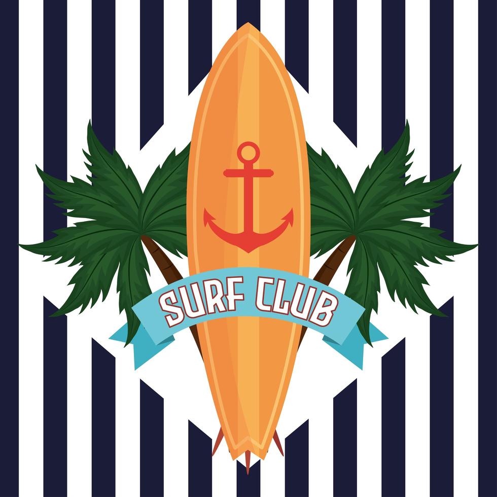 surf club summer vector