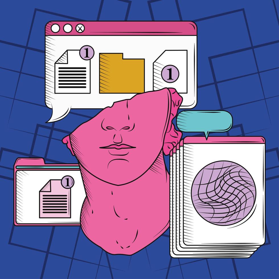 retro window folder vector