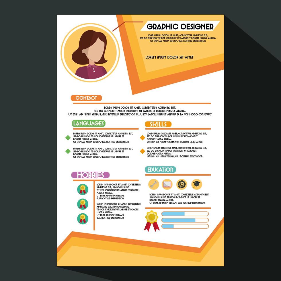 professional resume template vector