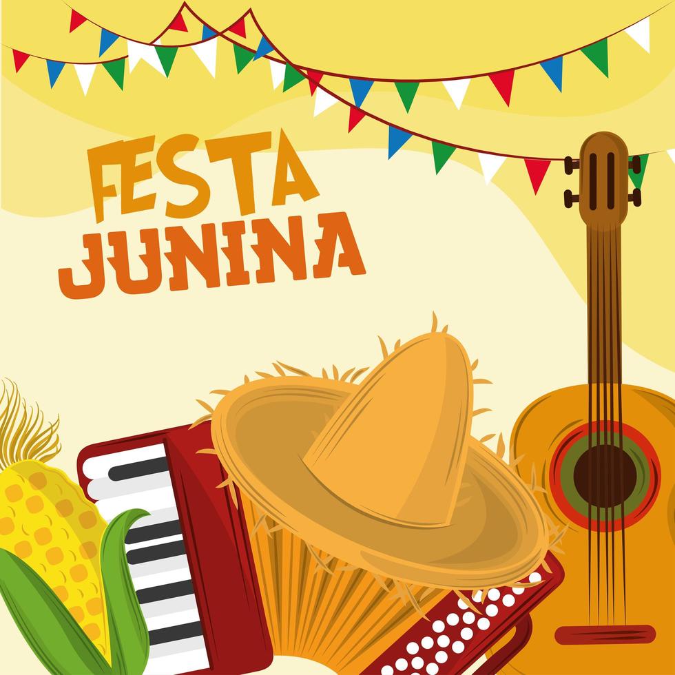 festa junina card vector