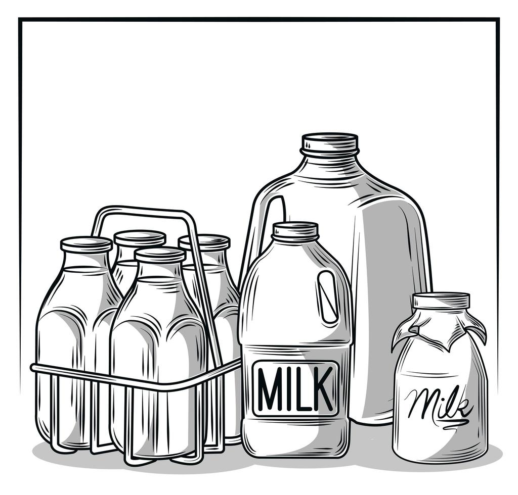 envasado para leche vector