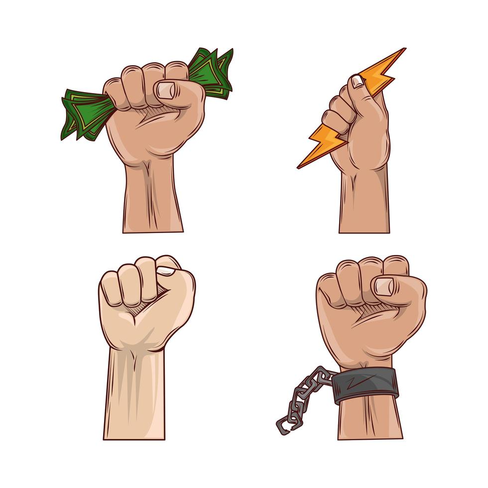 revolution protest hands vector