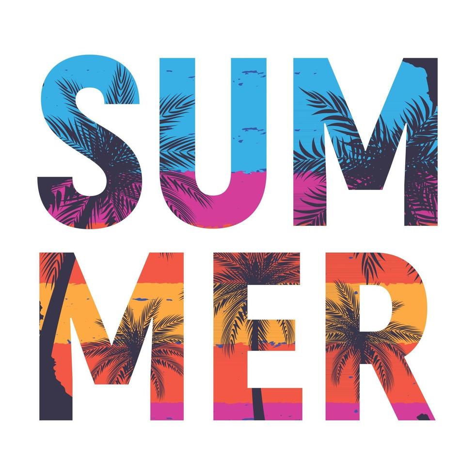 Abstract Summer Word Vector Illustration