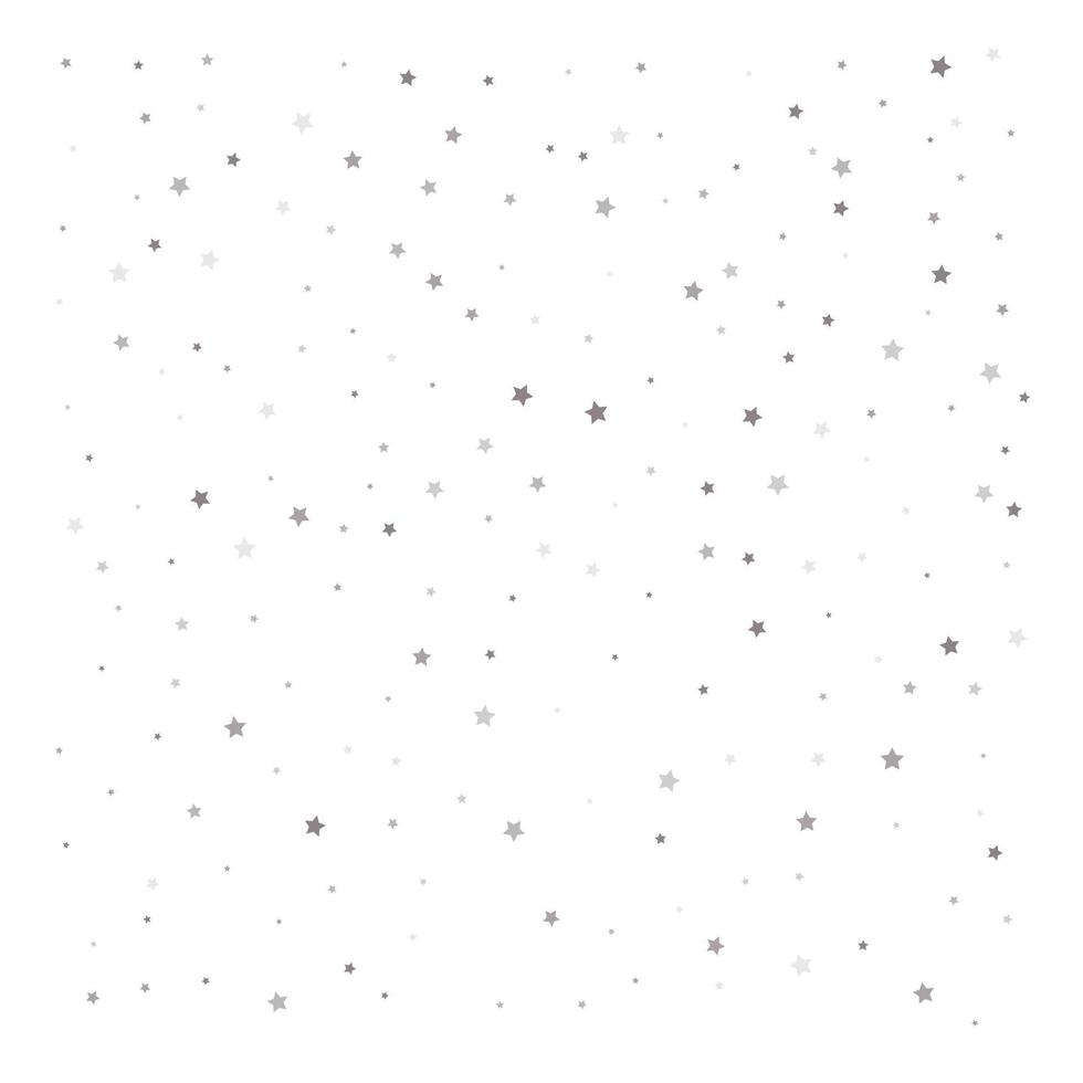 Falling silver stars on white background vector