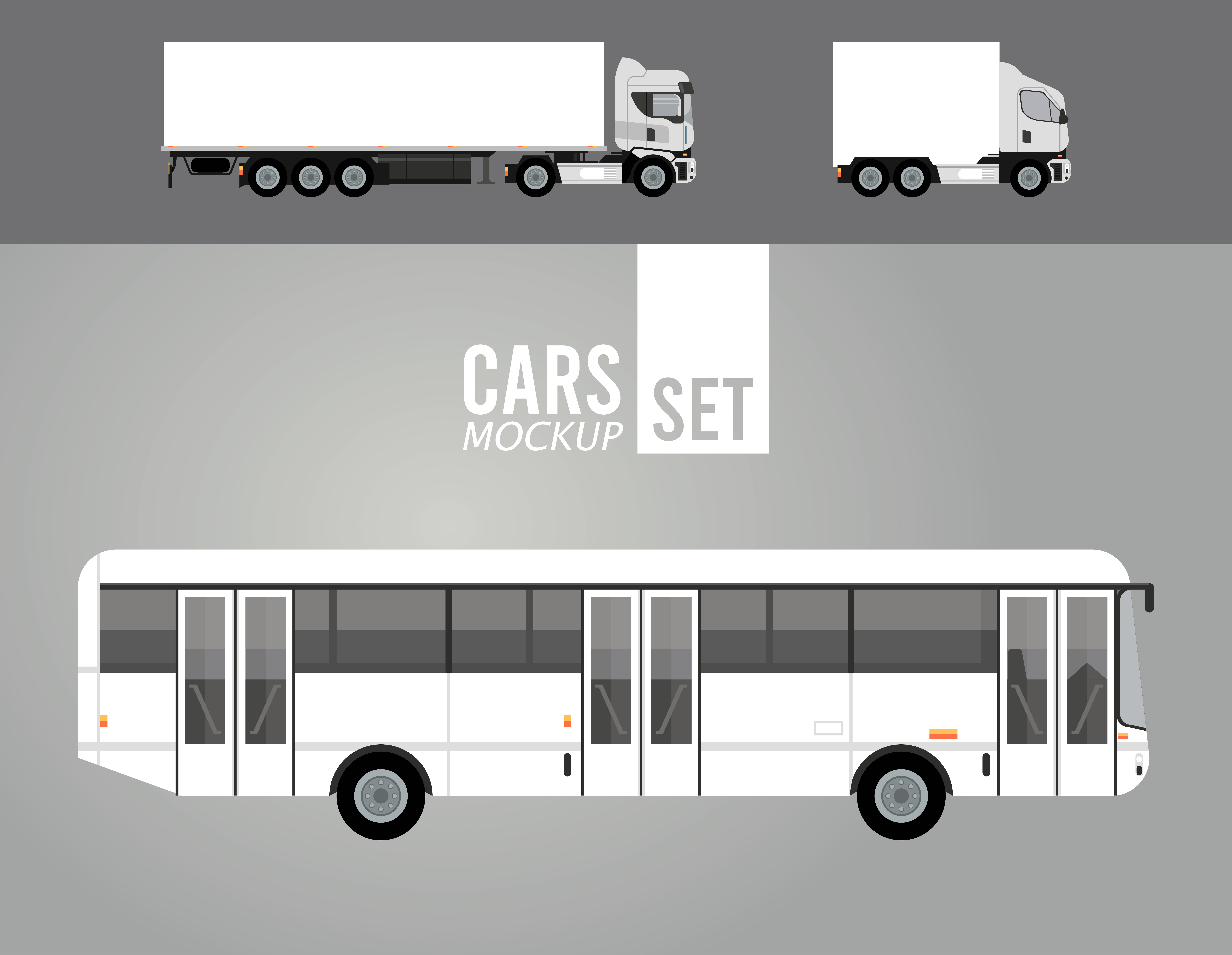 Download White Trucks And Bus Mockup Cars Vehicles Icons 2468749 Vector Art At Vecteezy