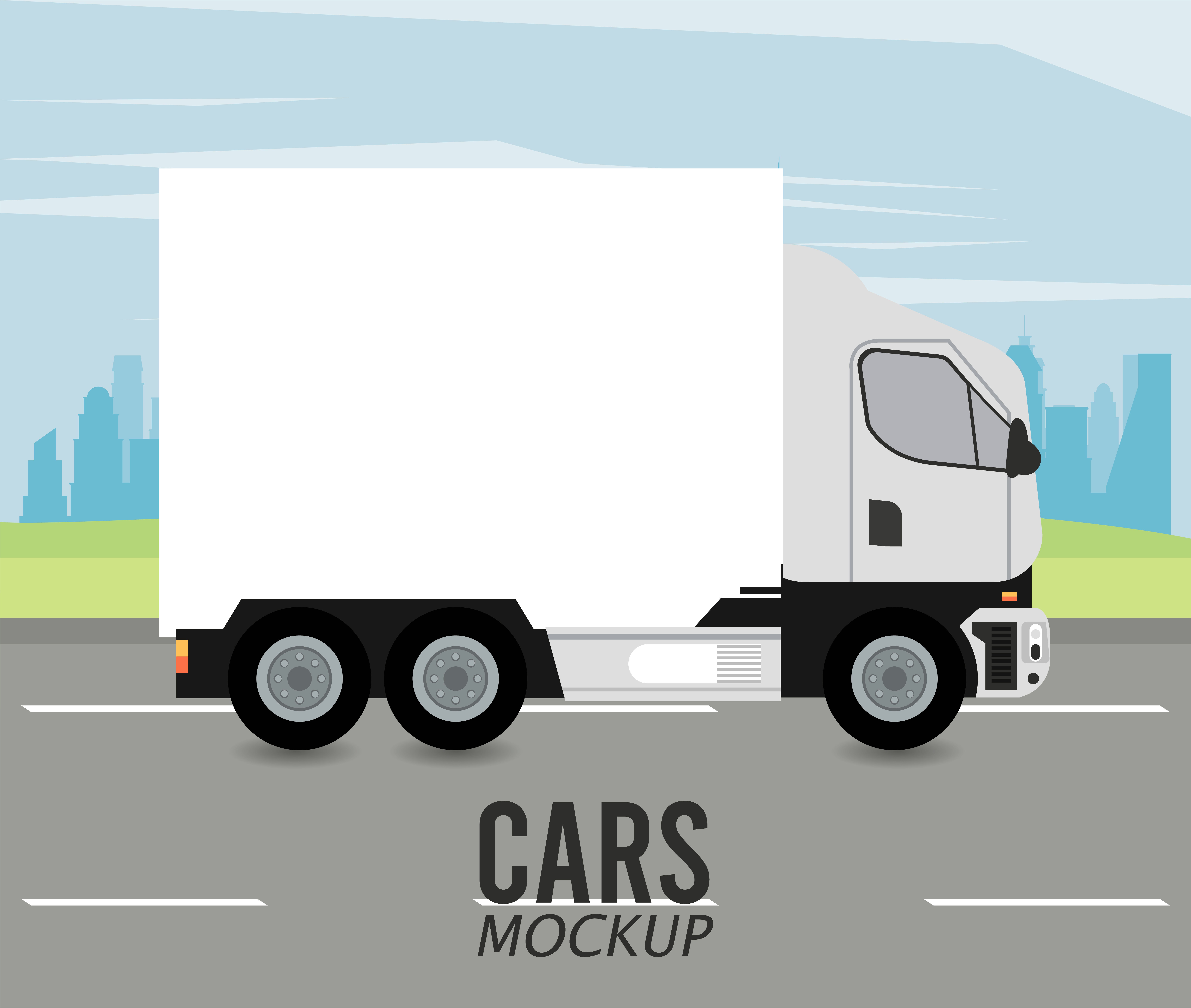 Download Truck Mockup Car Vehicle In The Road Icon 2468756 Vector Art At Vecteezy