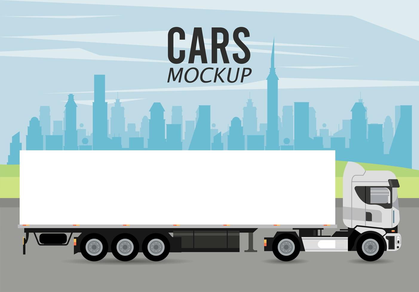 truck mockup car vehicle icon vector