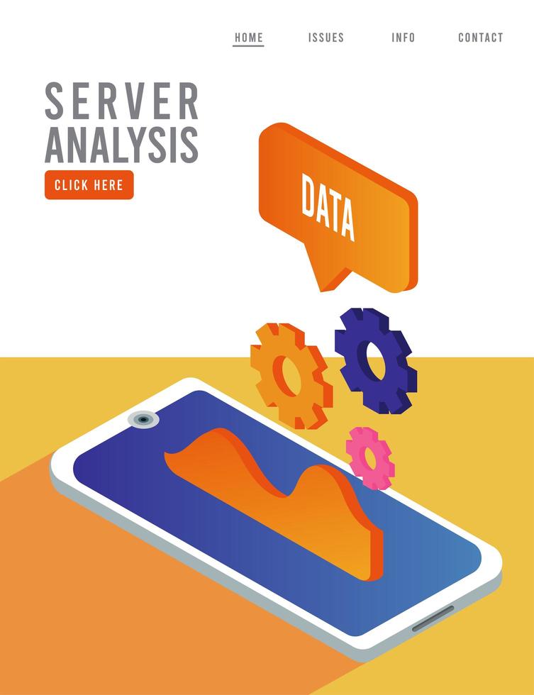 data analysis technology with smartphone and speech bubble vector