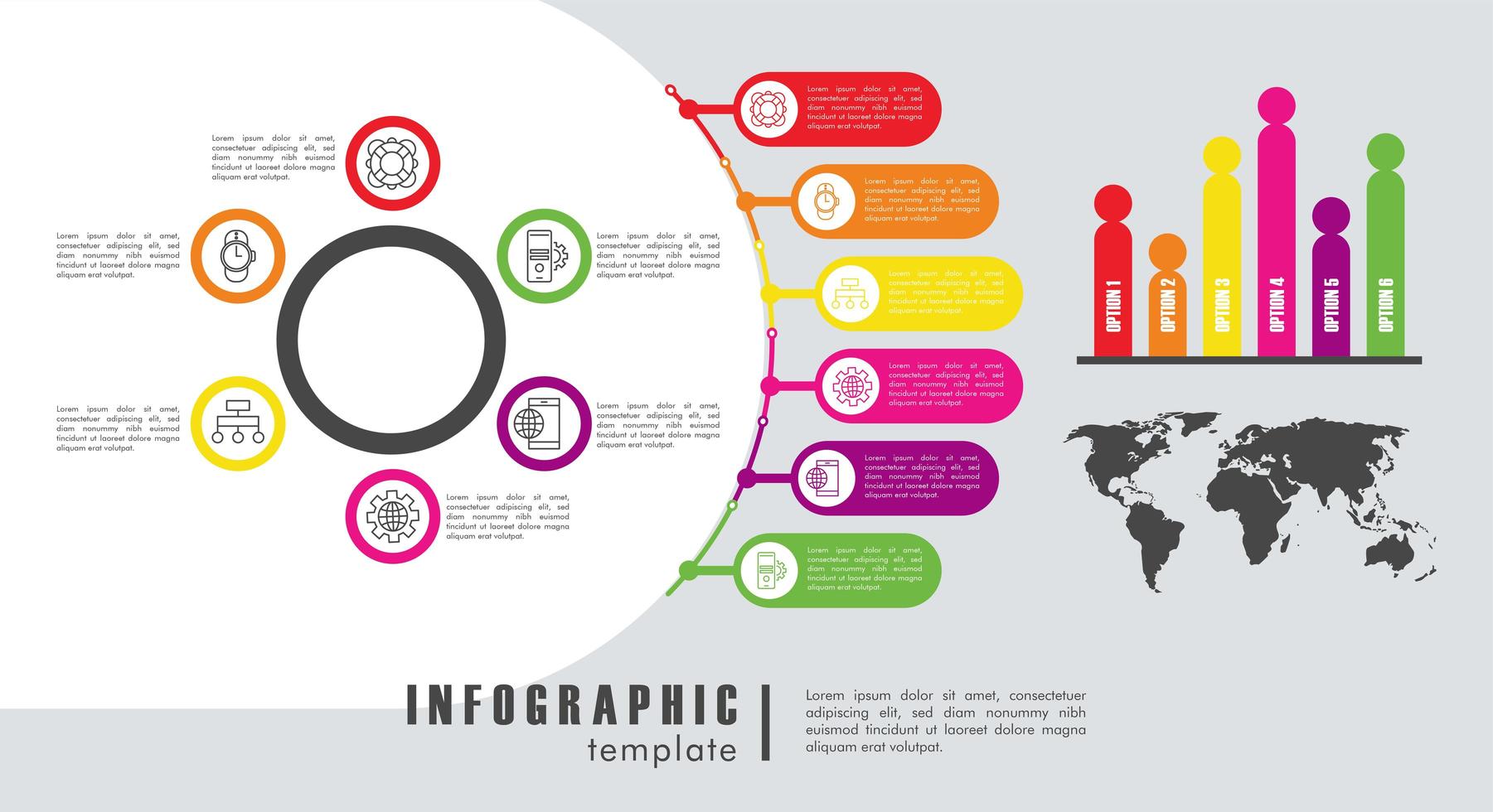 infographic template statistics with earth planet maps vector