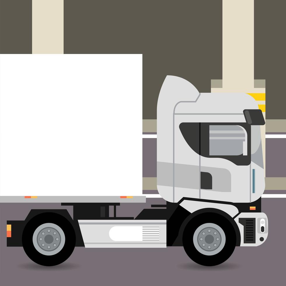 truck mockup car vehicle in parking zone icon vector