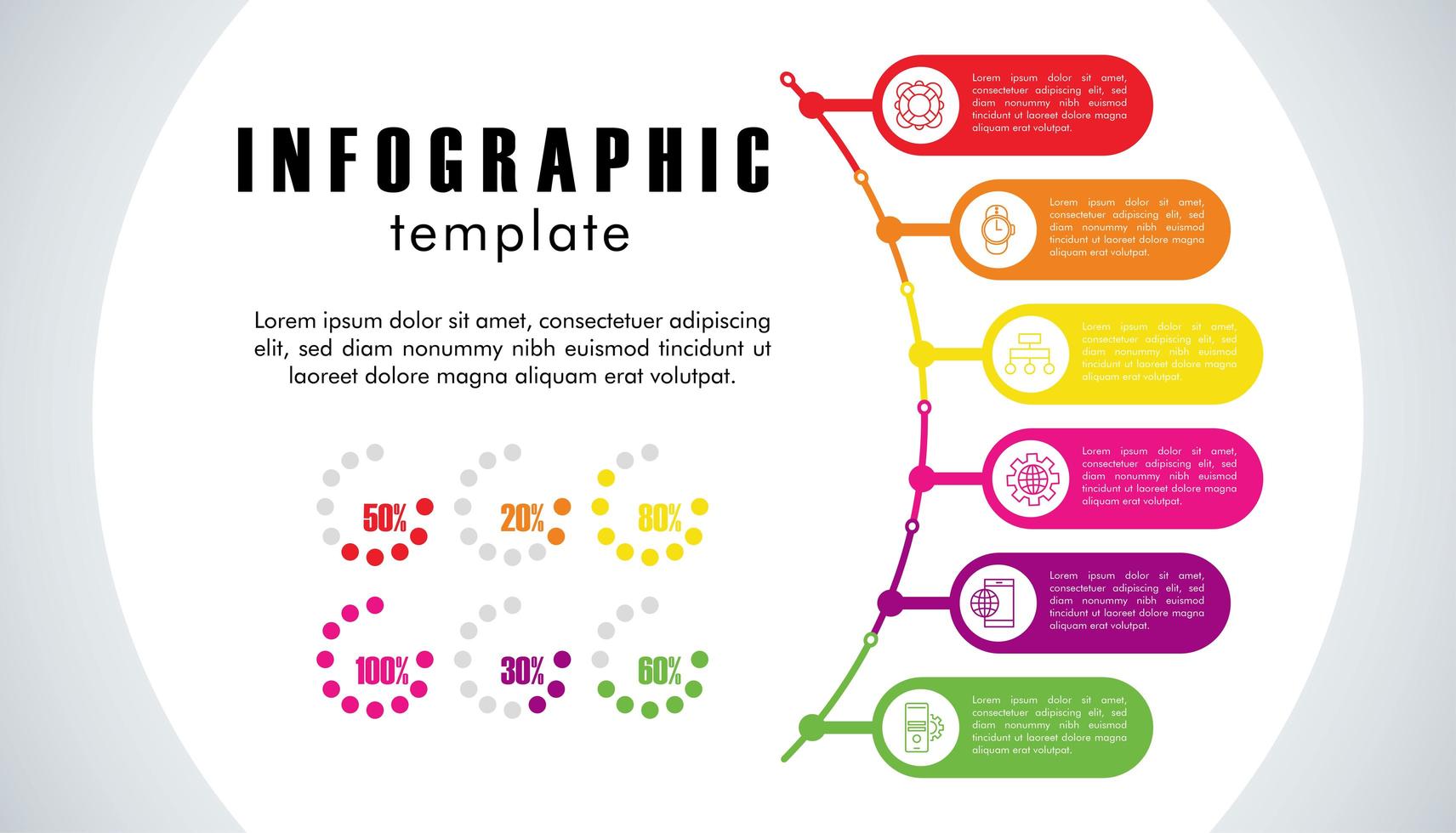 infographic template with statistics in gray background vector