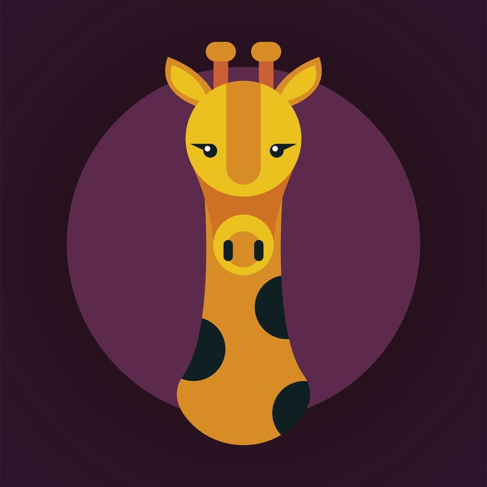 carácter de naturaleza animal jirafa salvaje vector