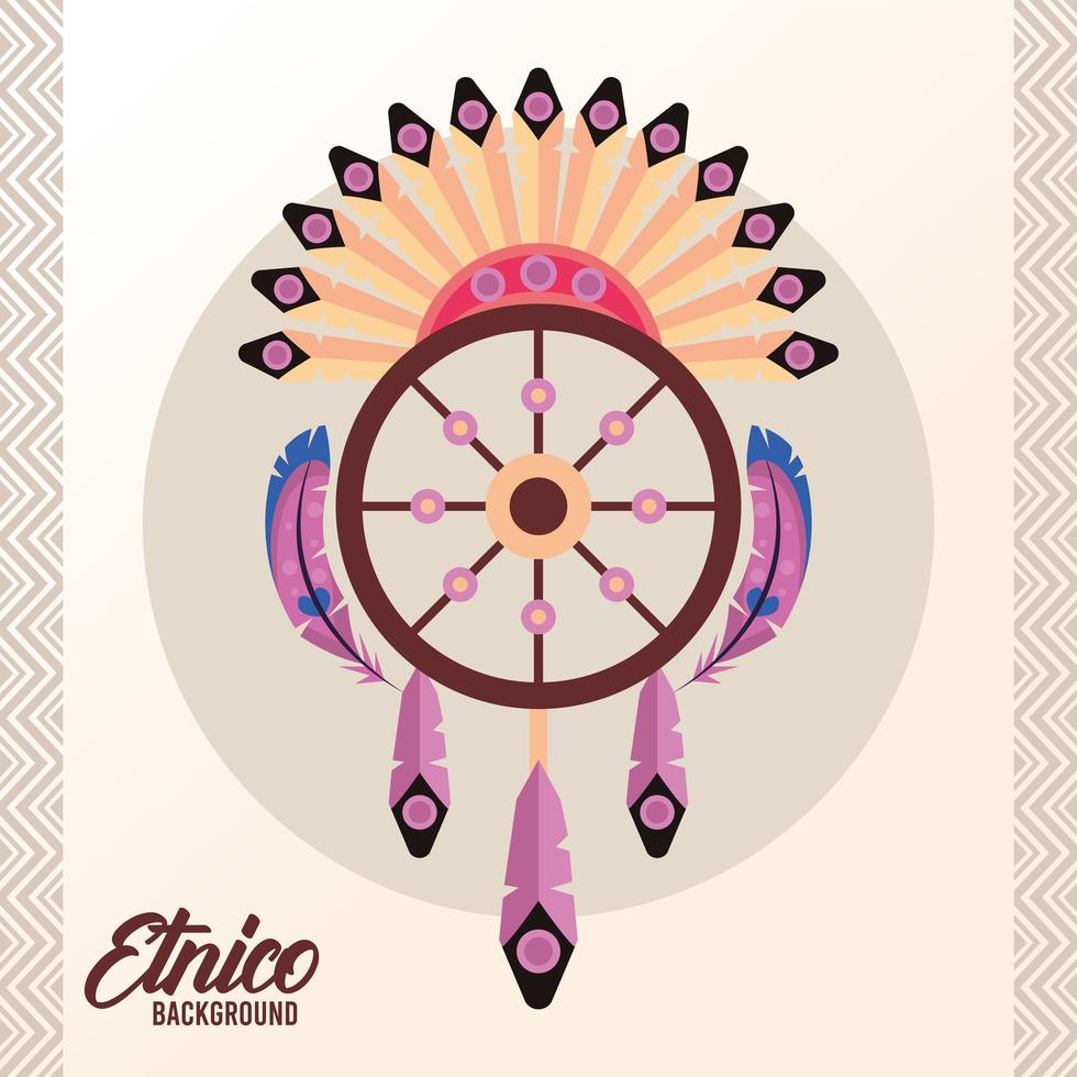 atrapasueños cultura étnica icono de estilo boho vector