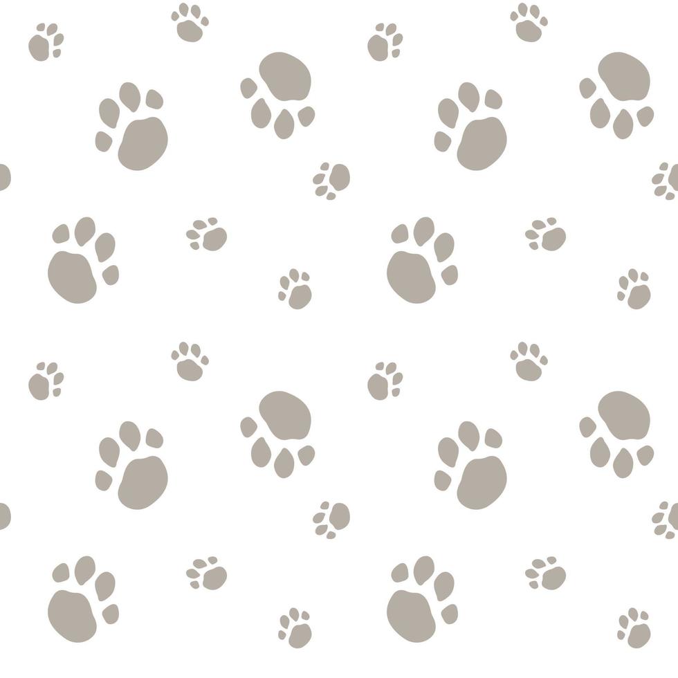 patrón sin fisuras con huellas de animales patas grises sobre un fondo blanco ilustración vectorial fondo sin fin vector