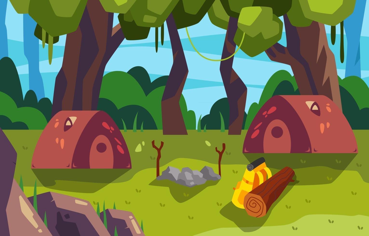 Soothing Camping Ground View vector